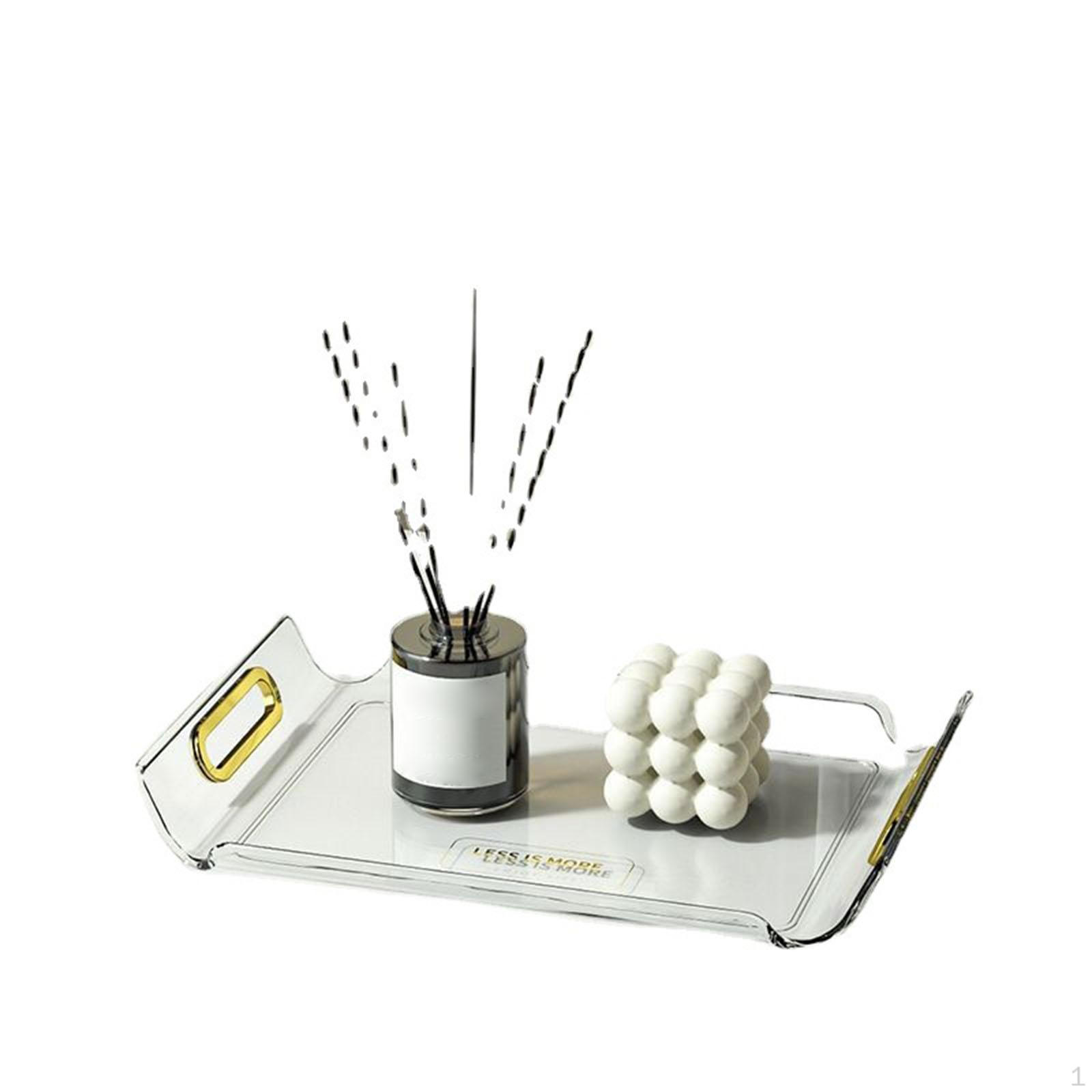 

Сервировочный поднос с ручками, органайзер для хранения, подставка для туалетного столика для парфюмерии для журнального столика для гостей чистый