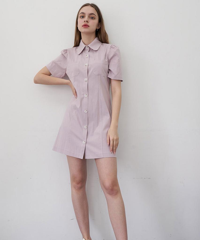 Bye Bye Seop Stitch Half Dress Purple [T22]