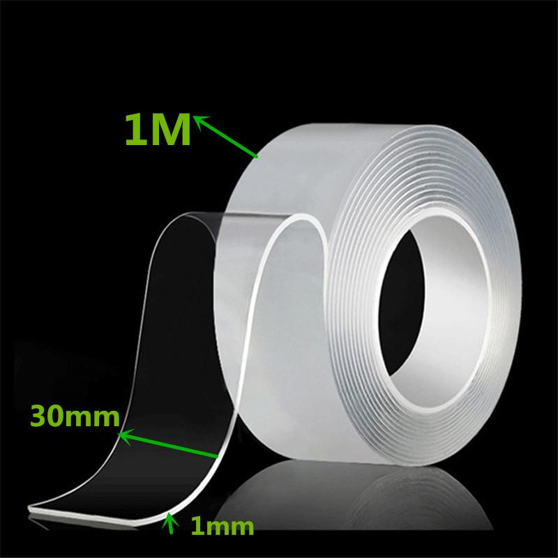 1-5m Nano Tape Transparent Non Marking Waterproof Tape Non Marking Double Sided Tape Reusable Can Be Cleaned For Household Use