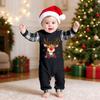 Christmas Family Matching Outfit Set with Neck Printed Top and Pants for Holiday Photos
