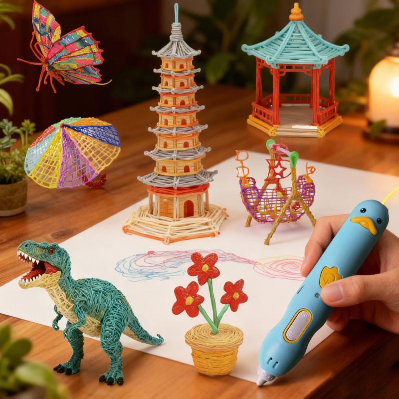 1 Set Diy Drawing Pens Pcl Low-Temperature 3D Printing Pen With 236Inch Filament Usb Charging Christmas Gift For Beginners
