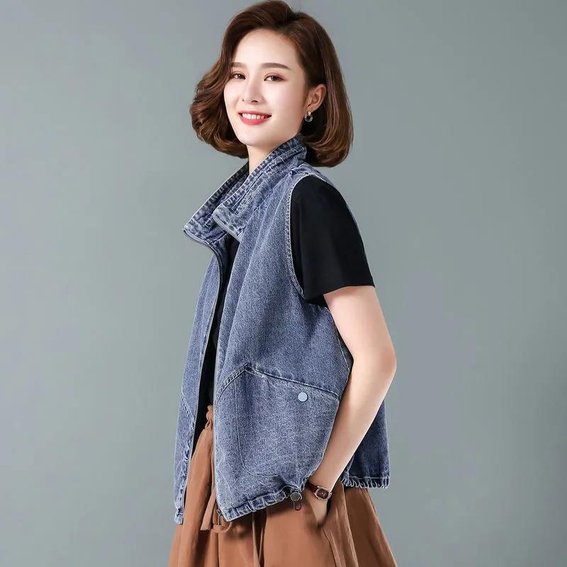 Plus Size Jeansweste ärmellos Frühling Sommer und Herbst Frauen Jacke Weste Damen Tops Cowboy Weste