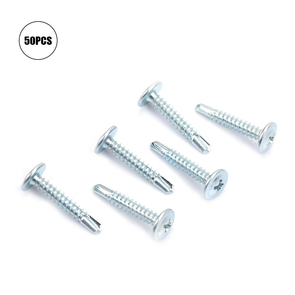50pcs M4.2 Truss Head Self Drilling Self Tapping Screws Set Drilling Tail Screw (M4.2*19)