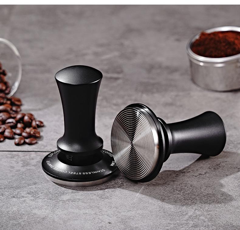 58mm Flat Bottom Stainless Steel Pressure Tamper with Scale for Coffee
