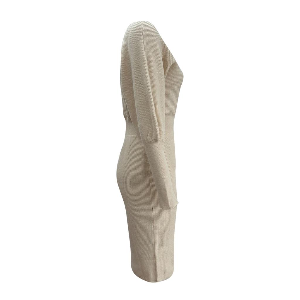 Women's Fall And Winter Fashion Sexy Slim Waisted Package Hip Dating Long Sleeve Dresses