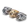 New Trendy Ouroboros Hexagram Rings Black Fashion Men's Rings with Rhinestone Religious Accessories Hip Hop Punk Jewelry Party