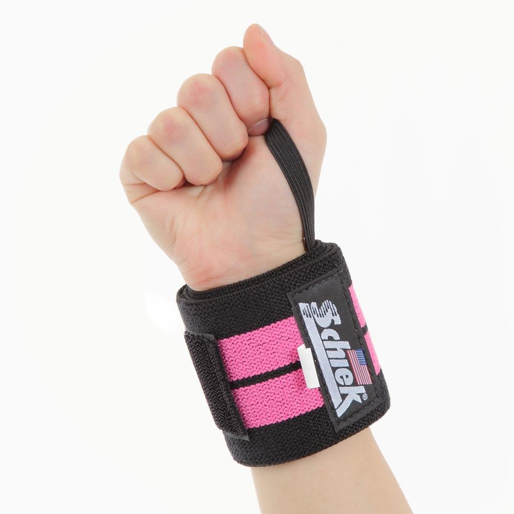 Schiek Wrist 24 for Free Weight Pink Wraps, Inches, Training, ()