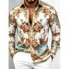 Men's New Series Long Sleeved Satin Shirt, 3D Printed with Various Printed Patterns, Luxurious and Fashionable