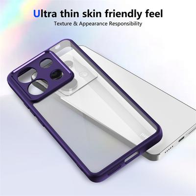 Vysoce kvalitní průhledný akrylový zadní kryt pro Xiaomi Redmi iPhone Samsung Xiaomi Poco X7 Pro X5 X3 M7 M6 M5 M4 F6 C75 C65 C55 silikonový TPU kryt