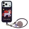 Velvet Embroidered Peaceful Joy Little Horse Phone Case for iPhone 14/15/16 Pro Max/17, High-End