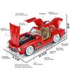 1/24 Benz 300SL Toy Car Model Alloy Diecast with Pull Back Sound and Light Simulation Toy Vehicles Models Boy Birthdays Collect Gifts