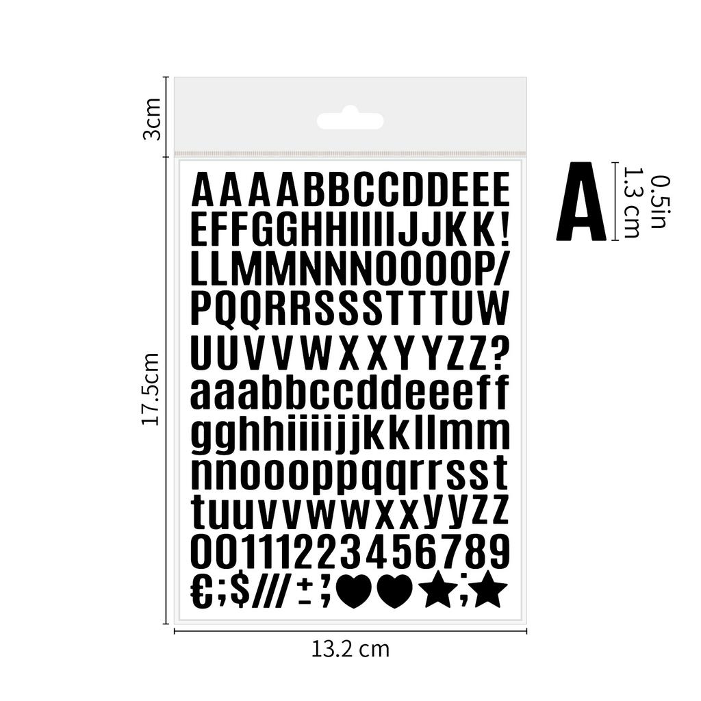 0.5-inch English Letter Sticker Ins Wind Small Size Waterproof Card Decorative Digital Letter Hand Account Sticker