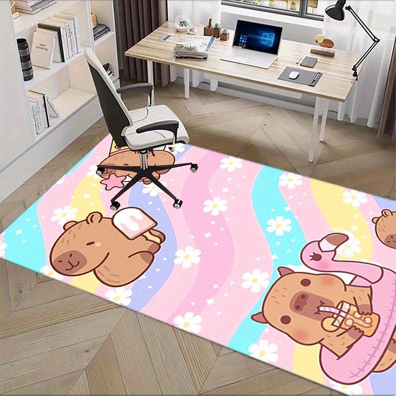 Capybara Playful Summer Office Carpet Soft Polyester Entrance Carpet Washable Non slip Machine Washa