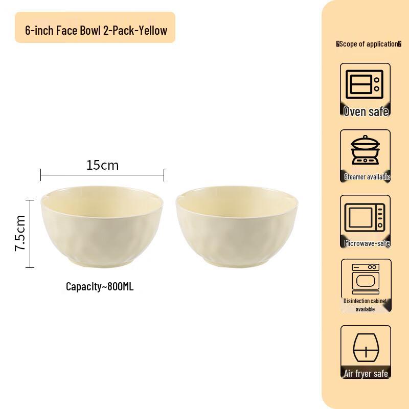 Ins-Style Buttercream Ceramic Dinnerware Collection 6-inch