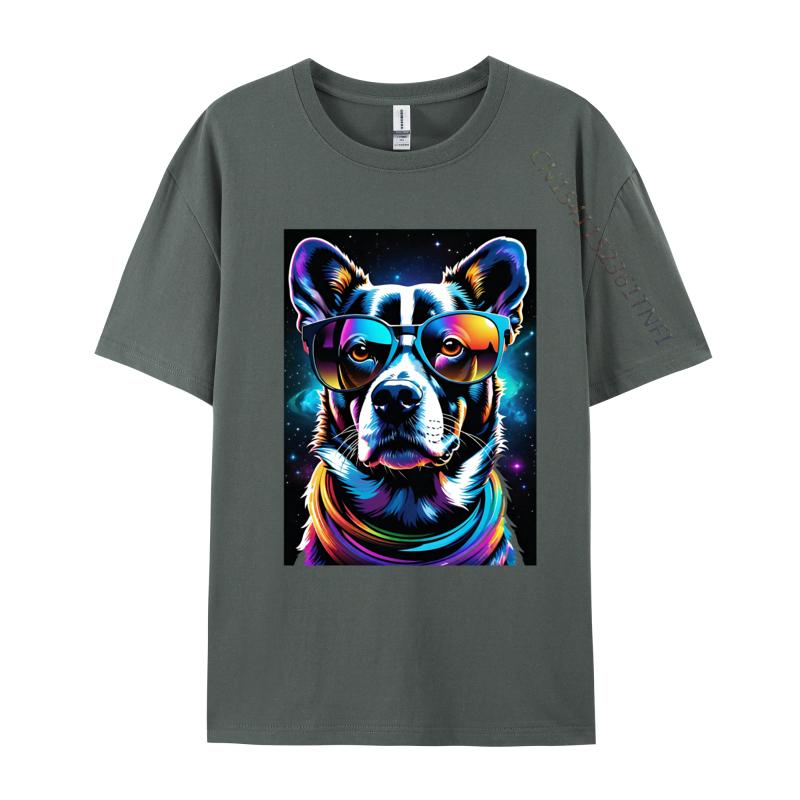 Dog Illustration Tshirt Men T Shirts Colorful Print Tees Big And Tall T Shirts All Cotton Tops Tees Tee Shirts