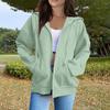 Women's Fashion Casual Long Sleeve Solid Color Hooded Sweatshirt Tops