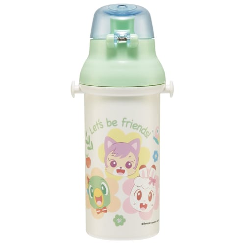 Skater Children's Water Bottle, 480ml, Direct Drinking, Plastic, One-Touch Operation, Dishwasher Safe, Made in Japan, Shimajiro 23, for Boys and Girls