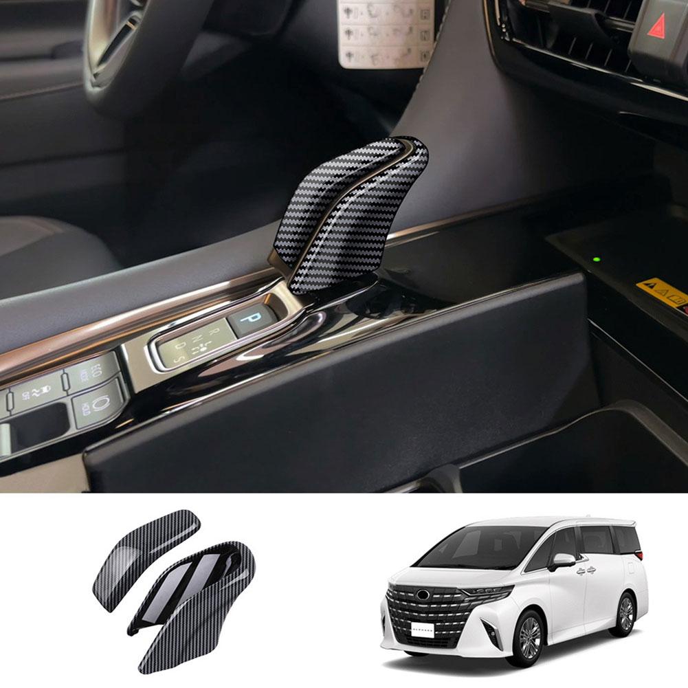 LHD RHD For Toyota Alphard Vellfire 40 Series 2024 2024 ABS Black Car Gear Shift Knob Gear Head Cover Trim Sticker Accessories