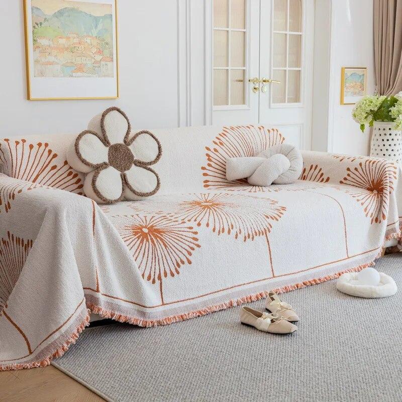 

Чехол для дивана с принтом, синельное полотенце для дивана, плюшевое одеяло с кисточками, чехол для дивана, универсальное диванное полотенце с защитой от кошачьих царапин для гостиной 180x230cm1pcs