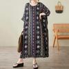 Kortermet Plus size vintage floral nytt i kjoler for kvinner uformell løs lang sommerkjole