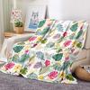 Coperta Plaid Verde Tropicale con Foglie Palma Monstera in Pile per Divano Letto Tema Festivo Accogliente Morbida Coperta Decorativa Regalo Caldo