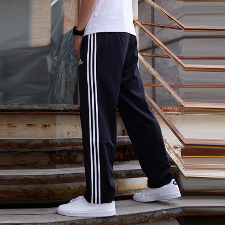 Adidas Breathable Stretch Straight Leg Retro Sports Long Pants Men Pants Black TR30PR