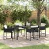 VidaXL 5-Piece Garden Dining Set with Cushions Black Poly Rattan 3380006