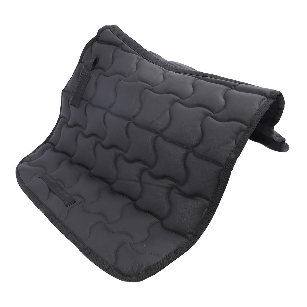 Horse Saddle Pad Breathable Abrasion Proof PU Leather Horse Saddle Cloth Riding Equipment Black