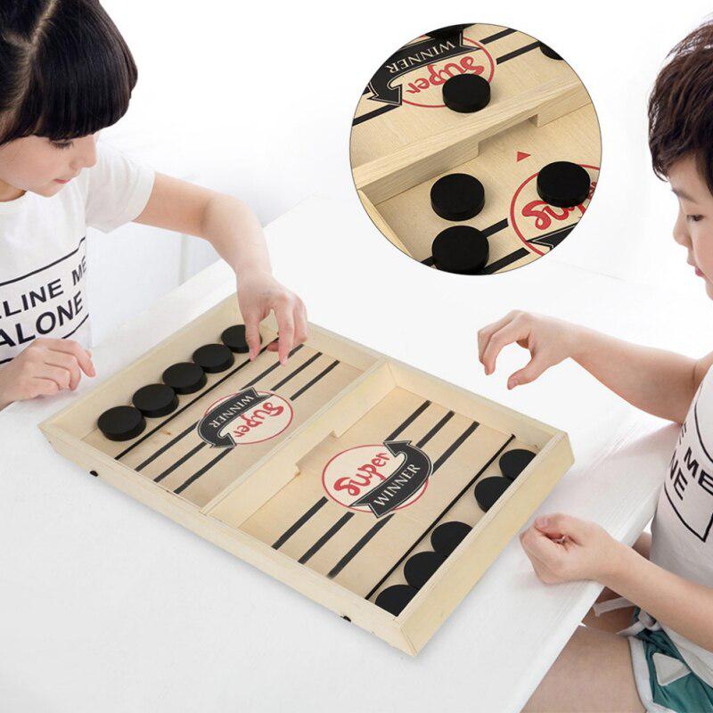 Wooden Hockey Game Family Fun Game Parent-Child Interactive Catapult Board Game Wooden Hockey Game Family Fun Game Parent-Child Interactive Catapult Board Game