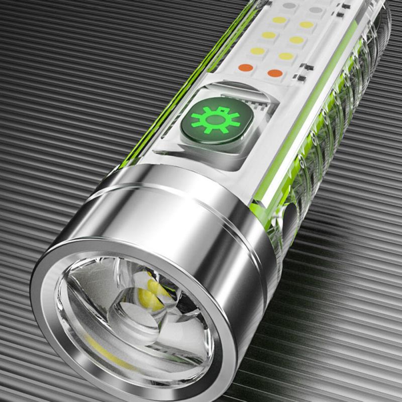 Led Mini Flashlight 3800lm Built-in 1800mah Lithium Battery Multifunctional Super Bright Working