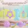 6pcs Set Pet Chew Toy Soft Rubber Bite-resistance Bone Shape Teeth Grinding Chewing Toys for Small Dogs Training Pet Supplies