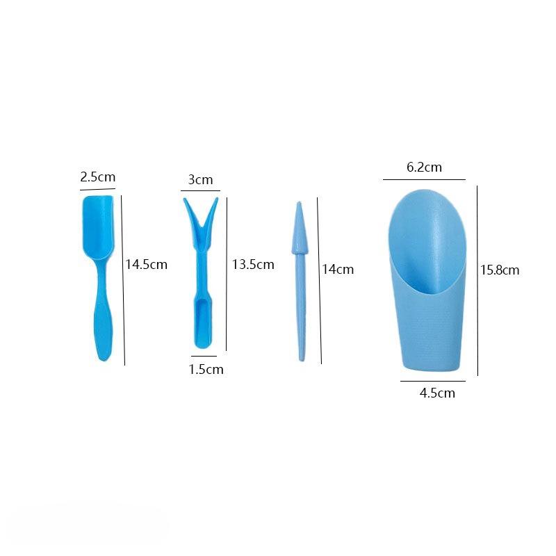 4 szt./zestaw, plastikowa trwała łopata do wiaderka do uprawy w doniczkach, cylindryczna łopata do gleby do roślin mięsnych, narzędzia ogrodowe, miniaturowe narzędzie do sadzenia w ogrodzie