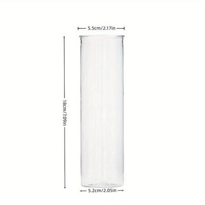 Transparente Kunststoff-Zylindervase für Partys Heimdekoration Hochzeiten Blumenvase Weihnachten Neujahr Festival Dekoration 18x5.5cm