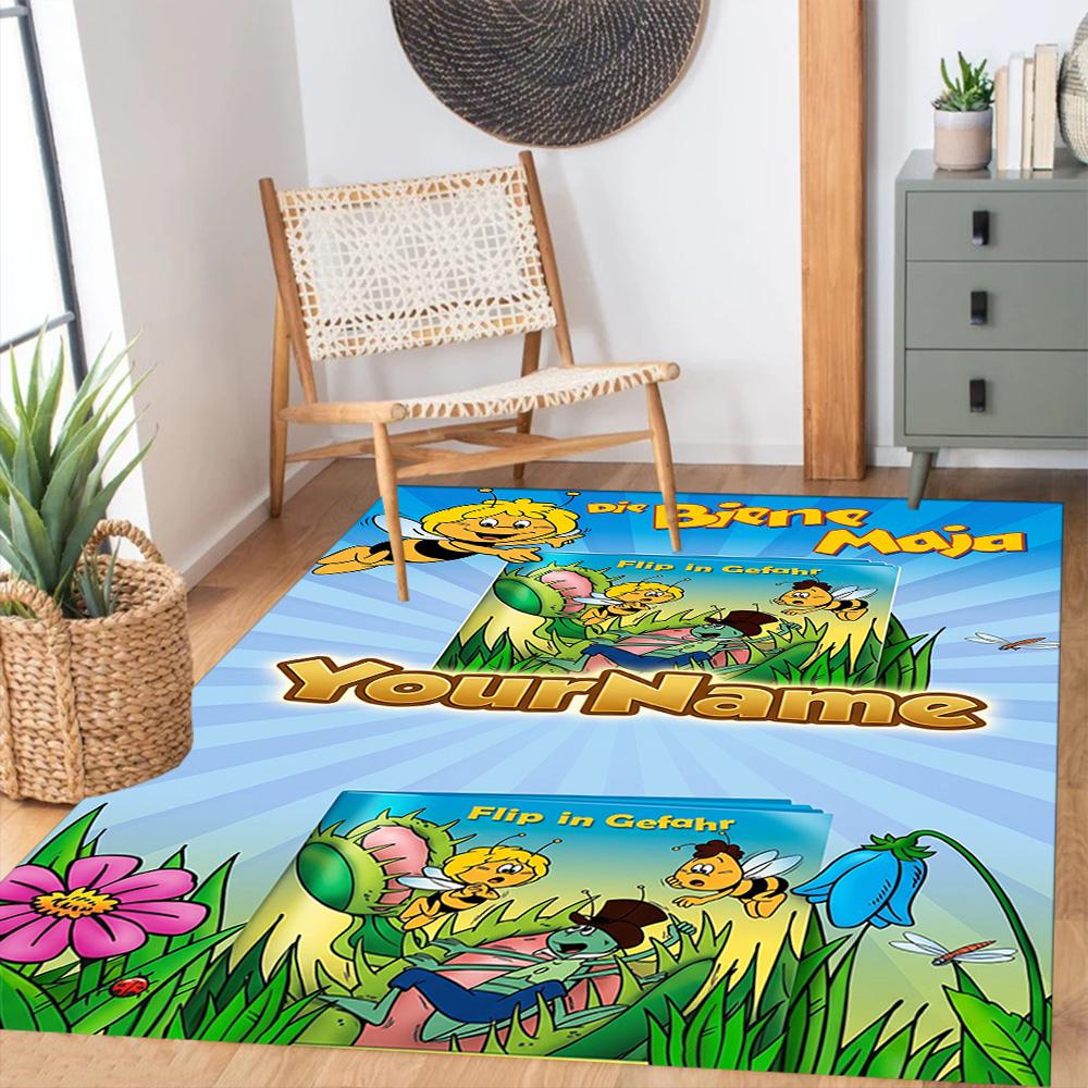Biene Maja Customized Name Floor Rug Office Rug Perfect for Outdoor Decorate room Foyer Game Room Antislip Carpet Office home decor
