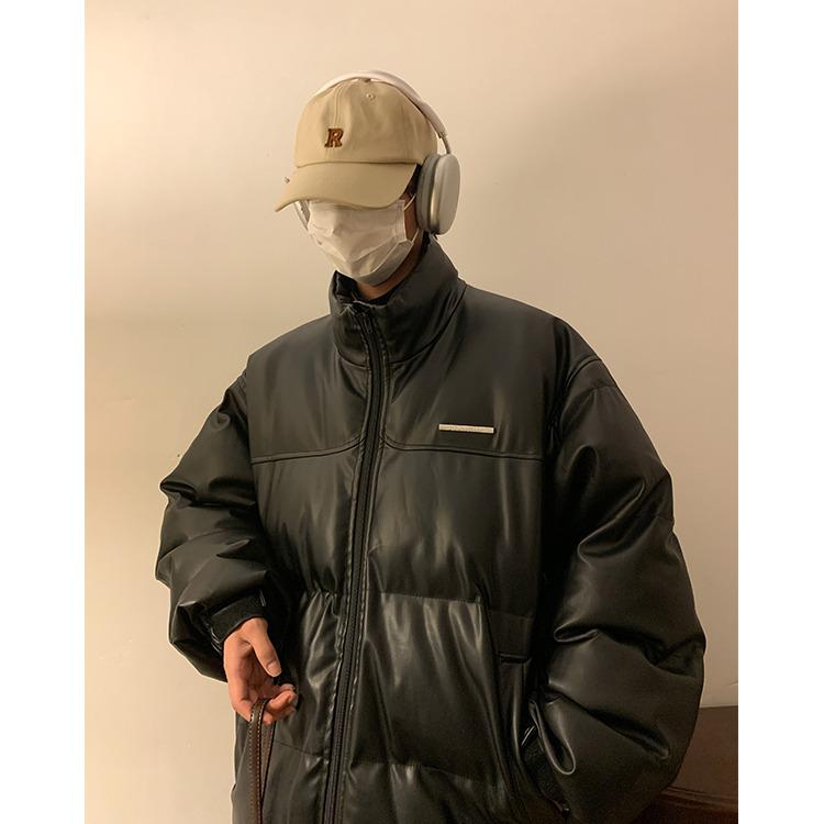 Unisex Koreanischer Stil Wasserdichte PU-Leder Winterjacke - Dick, Kälteschutz, Trendig & Lässig für Paare
