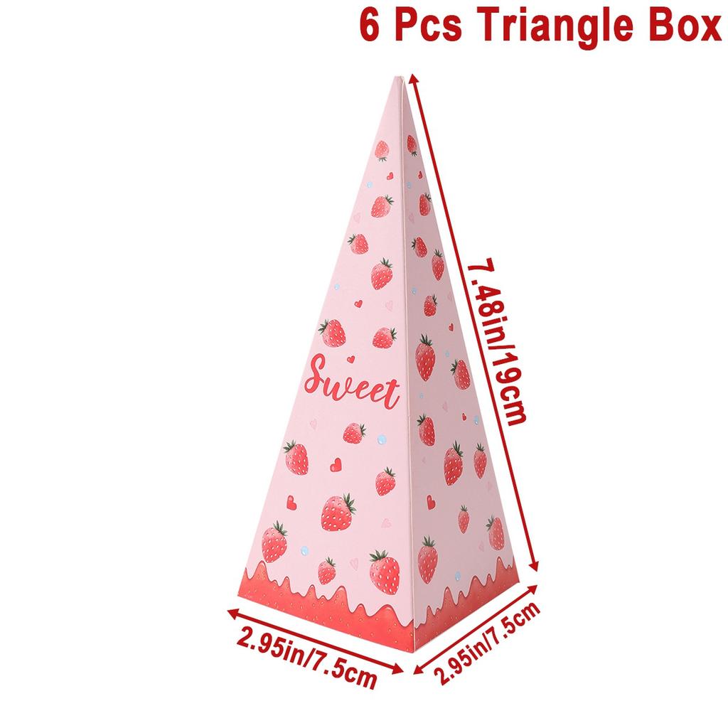 Butterfly Triangle Candy Box Strawberry Unicorn Engineering Vehicle Farm Animal Birthday Party Decor Birthday Gift Packaging Box