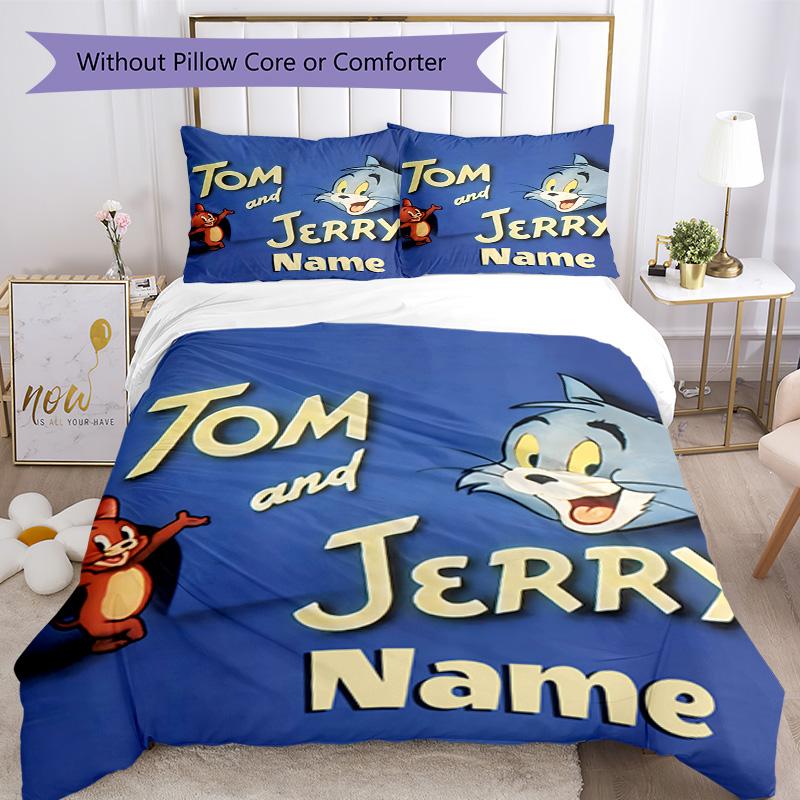 Warner (10) Customize Your Name Bedding Set Breathable Duvet Cover with Pillowcases Home Decoration Birthday Gift