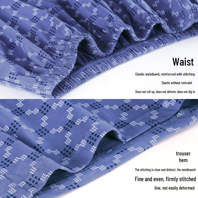 Plus Size High-Waisted Cotton Boxer Briefs for Elderly Men