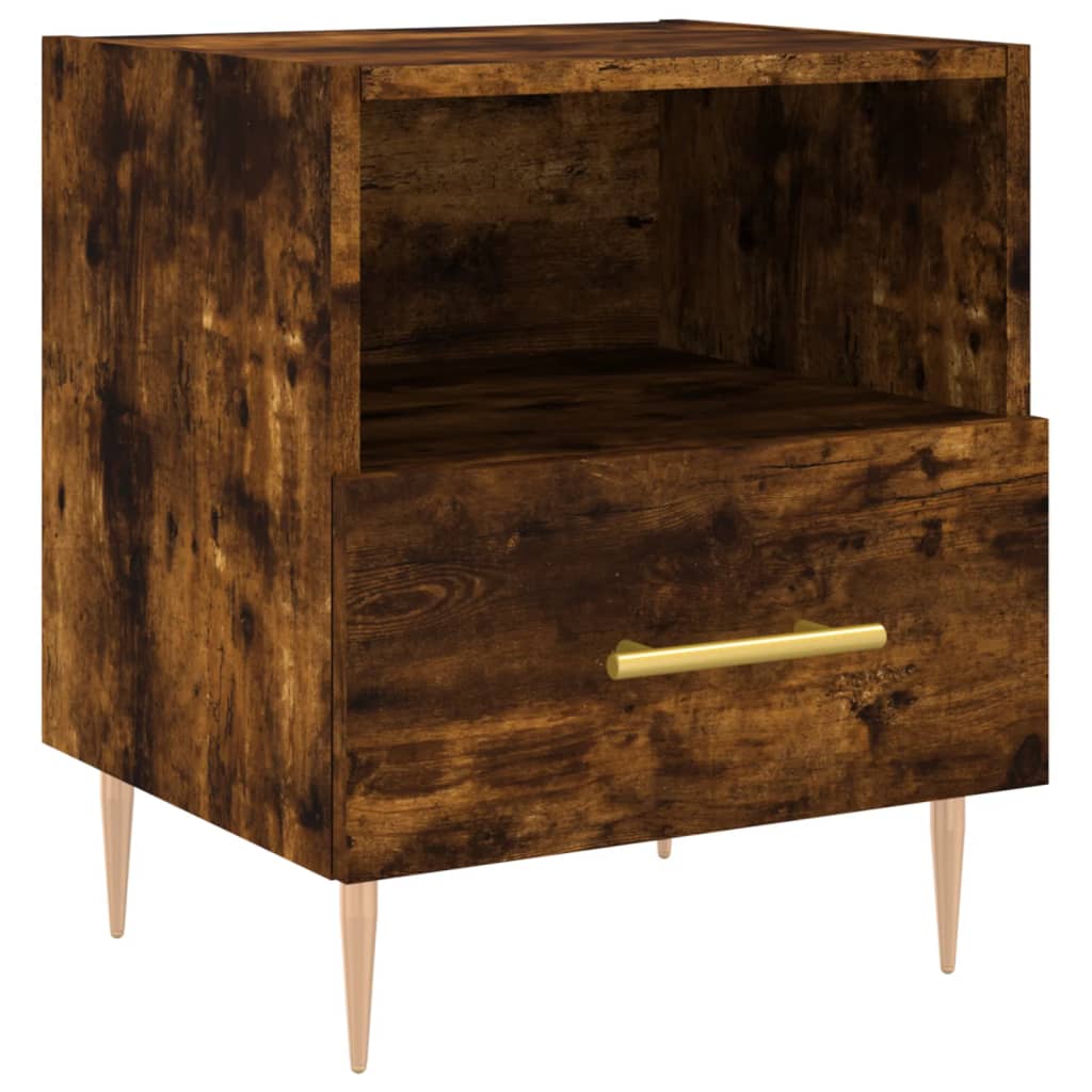 Vidaxl Bedside Table, Smoked Oak, 40X35X47.5 Cm