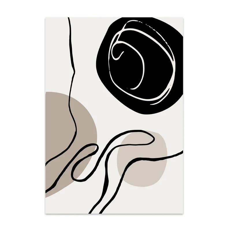 Bohemian Abstract Wall Art Poster Black Canvas Painting Living Room Interior Painting Room Decoration Nordic Home Style Picture