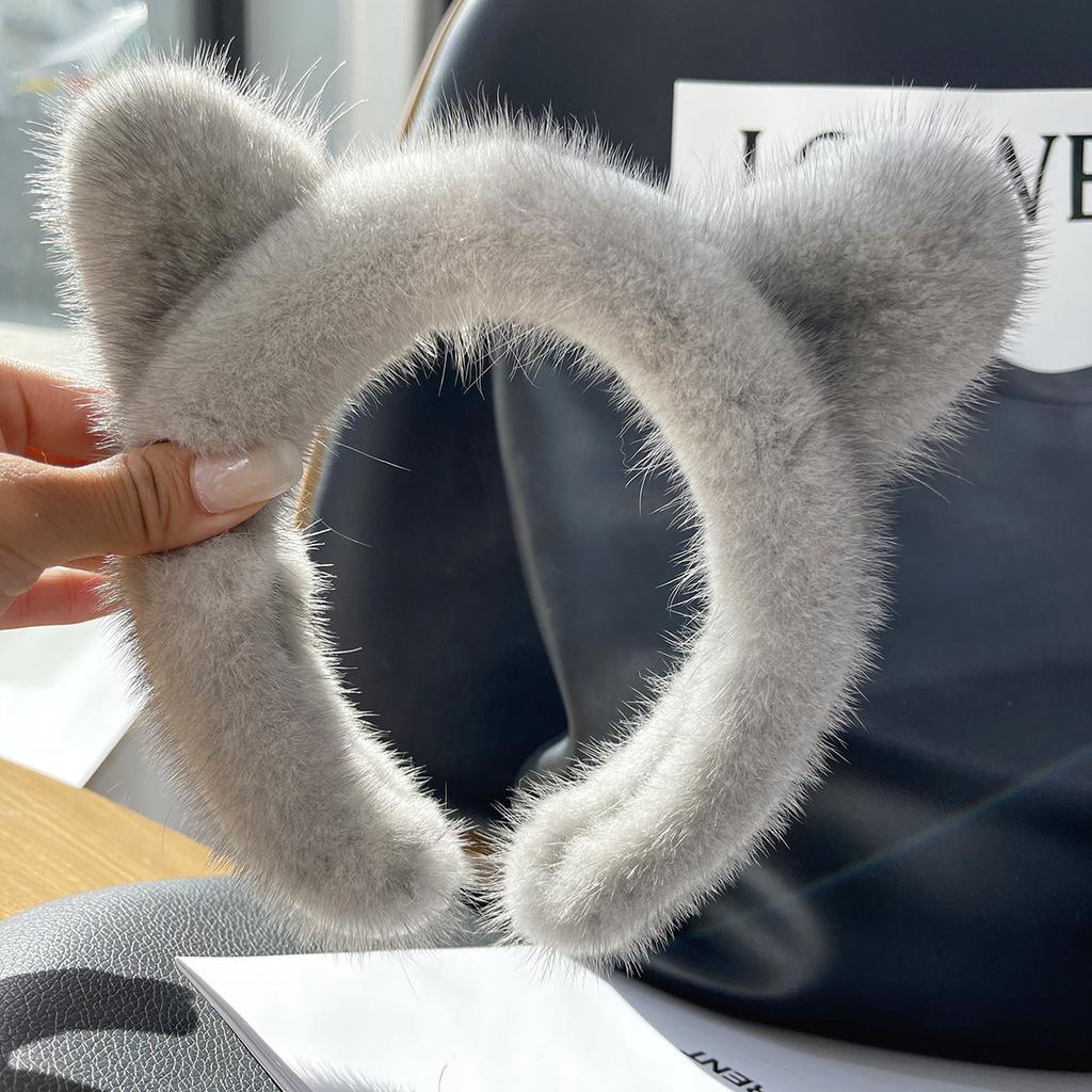 Original Design Face Washing Headband Cat Ears Internet Celebrity Female Anchor Plush Headdress Makeup Hair Clip Women's