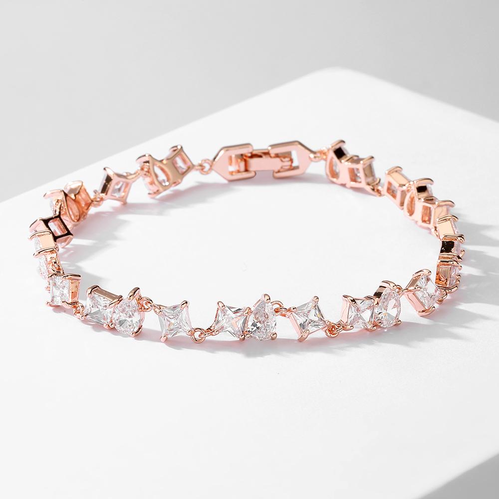 Uilz Fashion Luxury Full Zircon Bracelets for Women Charm Silver Color Crystals Bracelets Women's Wedding Party Jewelry