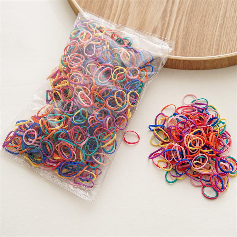 1000 pcs of new-style girls' hair accessory hair bow elastic hair tie disposable rubber band children's product