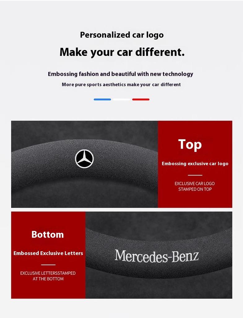 Neue 2025 Auto Wildleder Belüftet Lenkradabdeckung Für Mercedes-Benz A B C E S V R G-Klasse A35 A45 C43 CLA CLS GLA GLB GLC GLK SL