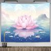 Tapeçaria Pendurada na Parede Flor de Lótus Boho Paisagem Colorida Tapeçarias Florais Decoração de Quarto Estética Tapetes de Yoga Panos de Altar