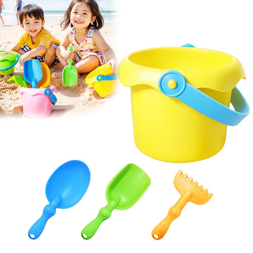 4Piece Kids Beach Sand Toy Set Water And Sand Shovel Beach Bucket Soft Rubber Summer Children Playing With Sand Toys
