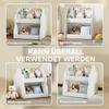 Children's Bookshelf, 2-tier Children's Bookcase with Wheels, 4 Shelves, for Children's Room, Playroom, 54x50x56 Cm, White