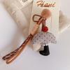 Bag Pendant Cute Fabric Mushroom Keychain Soft Stuffed Keyrings with Lanyard  Gifts