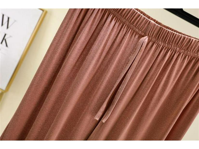 Women's Summer Modal Wide-Leg Lounge Pants - Solid, Versatile, Loose Fit, Seven-Point Style