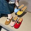 Half Slippers Single Shoes Women's 2025 Spring and Summer New Metal Buckle Mary Jane Shoes Niche Evening Gentle Wind Half Drag